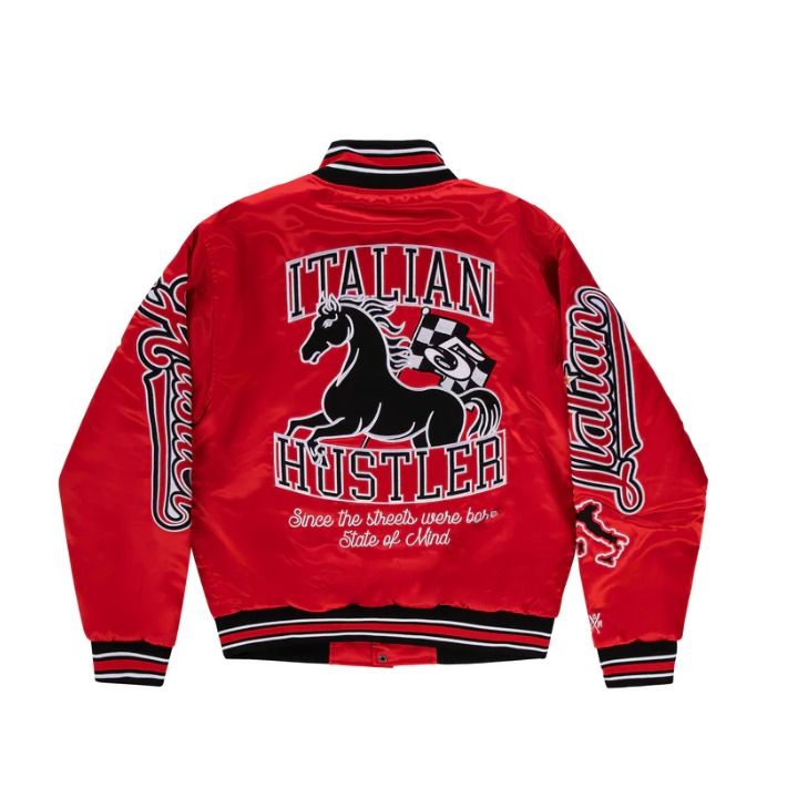 Other Red Varsity Jacket With Graphic Patches product image